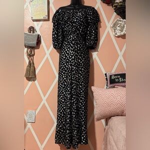 Elan Black and Silver Floral Jumpsuit